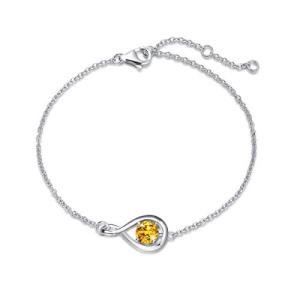 Citrine Infinity Link Bracelet in Sterling Silver