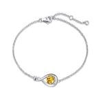 Citrine Infinity Link Bracelet in Sterling Silver