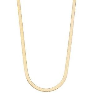 Miabella 18Kt Gold Plated Herringbone Chain Necklace
