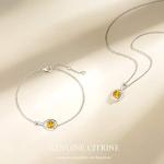 Citrine Infinity Link Bracelet in Sterling Silver