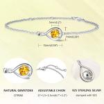 Citrine Infinity Link Bracelet in Sterling Silver