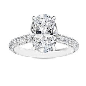 Vintage Oval Round Cut LAB GROWN Diamond Ring
