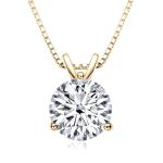 Moissanite Solitaire Pendant Necklace in White Gold