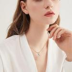 Moissanite Solitaire Pendant Necklace in White Gold