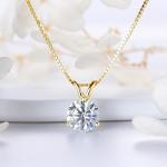 Moissanite Solitaire Pendant Necklace in White Gold