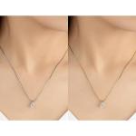 Moissanite Solitaire Pendant Necklace in White Gold