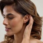 14K White Gold Emerald Cut Lab Grown Diamond Studs