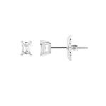 14K White Gold Emerald Cut Lab Grown Diamond Studs