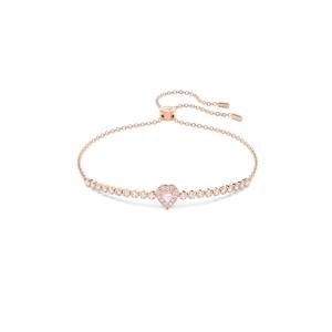 Swarovski Heart Bracelet in Pink and Rose Gold