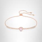 Swarovski Heart Bracelet in Pink and Rose Gold
