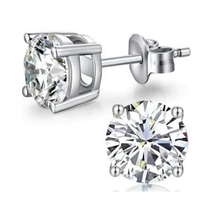 1/4 Ct Round Diamond Stud Earrings in White Gold