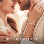 Infinity Heart Birthstone Charm Bracelet in Silver