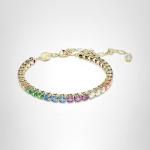 Swarovski Multicolor Round Cut Gold-tone Bracelet