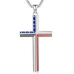 Sterling Silver Cross Necklace with Cuban Chain