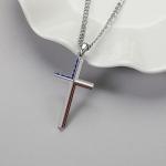 Sterling Silver Cross Necklace with Cuban Chain