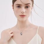 Black Cat Necklace with Crescent Moon Pendant