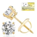1 Carat Lab Grown Diamond Stud Earrings in 14k Gold