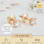 1 Carat Lab Grown Diamond Stud Earrings in 14k Gold
