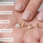 1 Carat Lab Grown Diamond Stud Earrings in 14k Gold