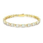 14K Gold Plated Fire Opal Tennis Bracelet
