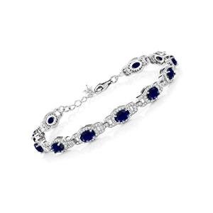 Oval Gemstone Tennis Bracelet for Women in Silver