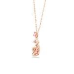 Swarovski Rose Gold Swan Pendant Necklace with Crystals