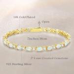 14K Gold Plated Fire Opal Tennis Bracelet
