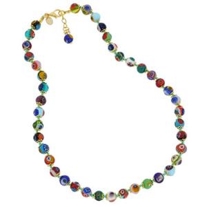 Millefiori Murano Glass Necklace - 17 Inches