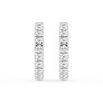 Lab Grown Diamond Hoop Earrings in Sterling Silver