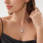 Moissanite Heart Necklace with 'I LOVE YOU