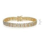 18K Gold Tone S Shape Diamond Accent Tennis Bracelet