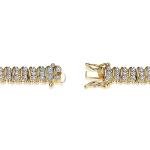 18K Gold Tone S Shape Diamond Accent Tennis Bracelet
