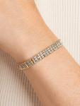 18K Gold Tone S Shape Diamond Accent Tennis Bracelet