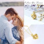 18k Yellow Gold Heart Pendant Necklace for Women