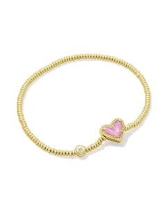 Kendra Scott Pink Glitter Heart Stretch Bracelet