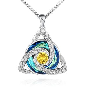 Celtic Birthstone Necklace in Sterling Silver