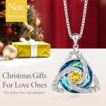 Celtic Birthstone Necklace in Sterling Silver