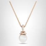 Swarovski Rose Gold Pendant Necklace with Pearls