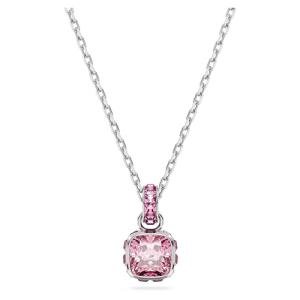 October Birthstone Pendant Necklace with Pink Stone