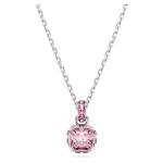 October Birthstone Pendant Necklace with Pink Stone