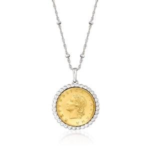 Italian 20-Lira Coin Pendant Necklace in Silver
