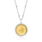 Italian 20-Lira Coin Pendant Necklace in Silver