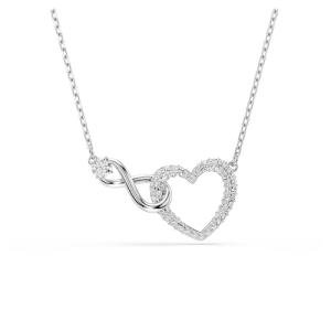 Swarovski Heart Infinity Pendant in Clear Rhodium