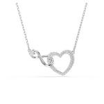 Swarovski Heart Infinity Pendant in Clear Rhodium