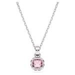 October Birthstone Pendant Necklace with Pink Stone
