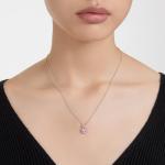 October Birthstone Pendant Necklace with Pink Stone