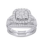 Double Halo Lab Grown Diamond Bridal Ring Set