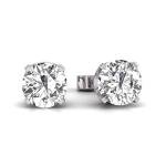 14K White Gold Diamond Solitaire Stud Earrings