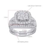 Double Halo Lab Grown Diamond Bridal Ring Set