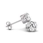 14K White Gold Diamond Solitaire Stud Earrings